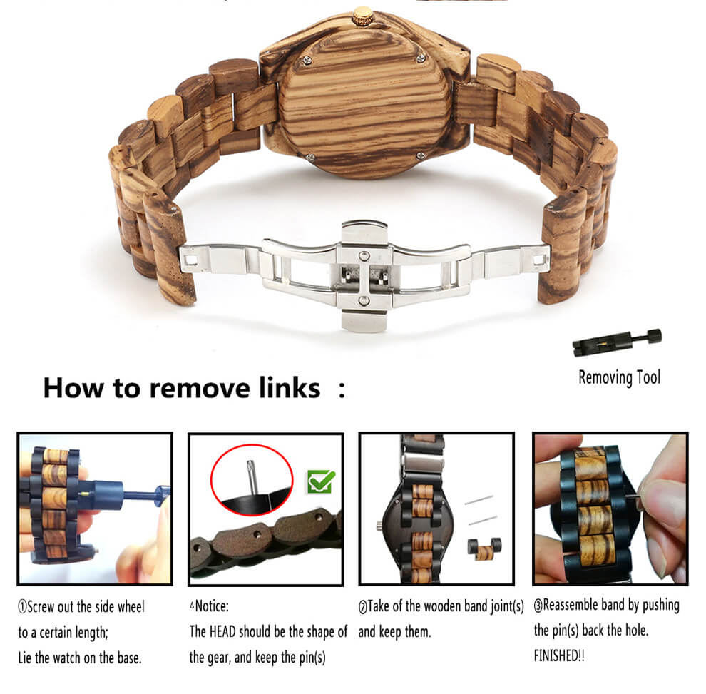 How to remove links for wooden watches? - WoodCraft4You