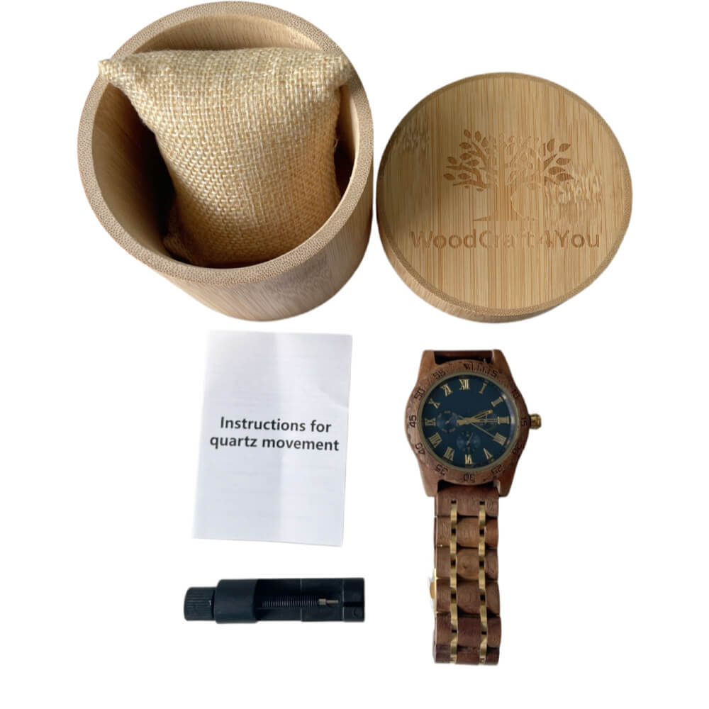 Men's Watch Walnut Gold