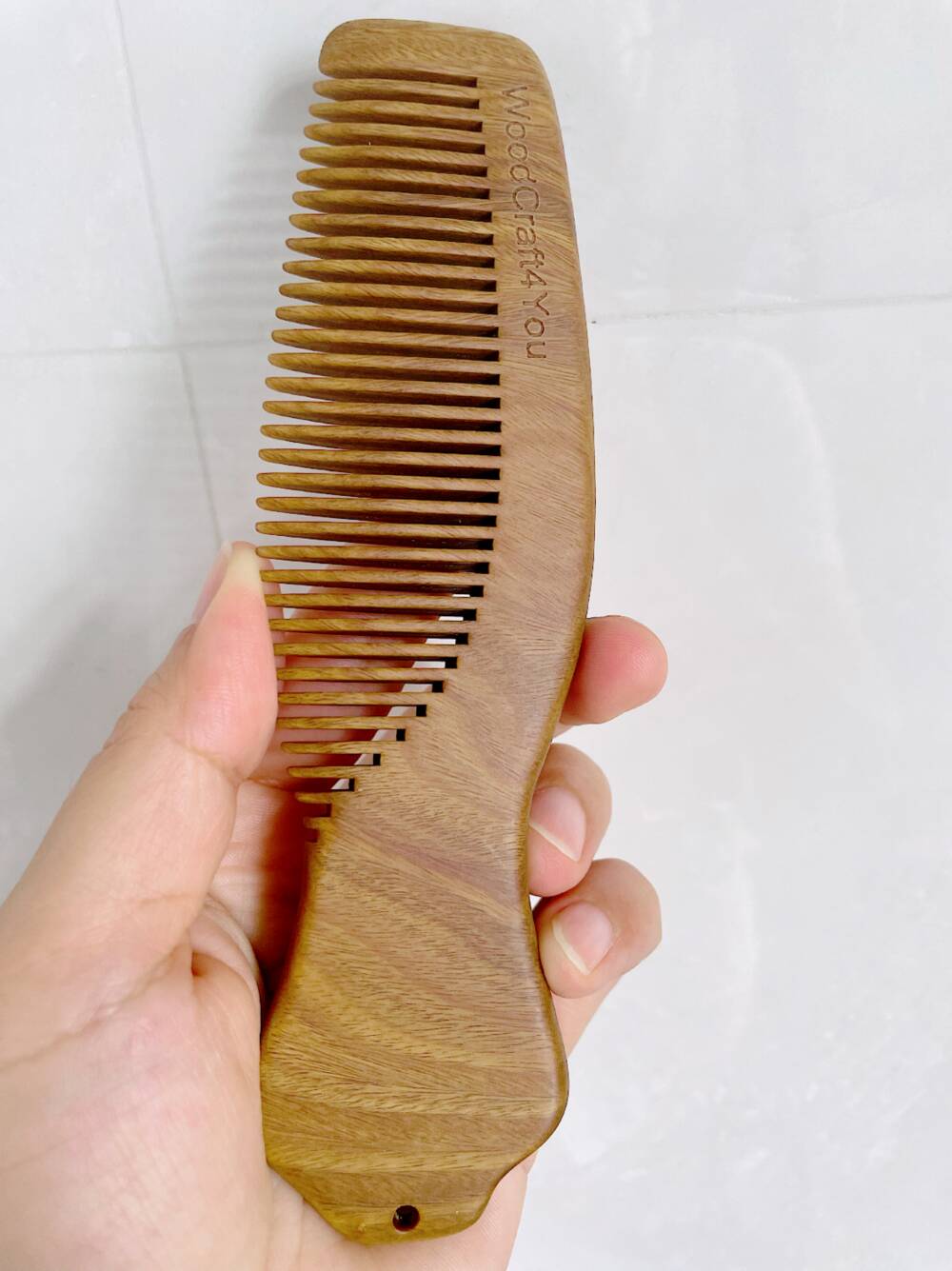 Hair Wooden Comb Green Sandalwood Cheongsam Carved - WoodCraft4You