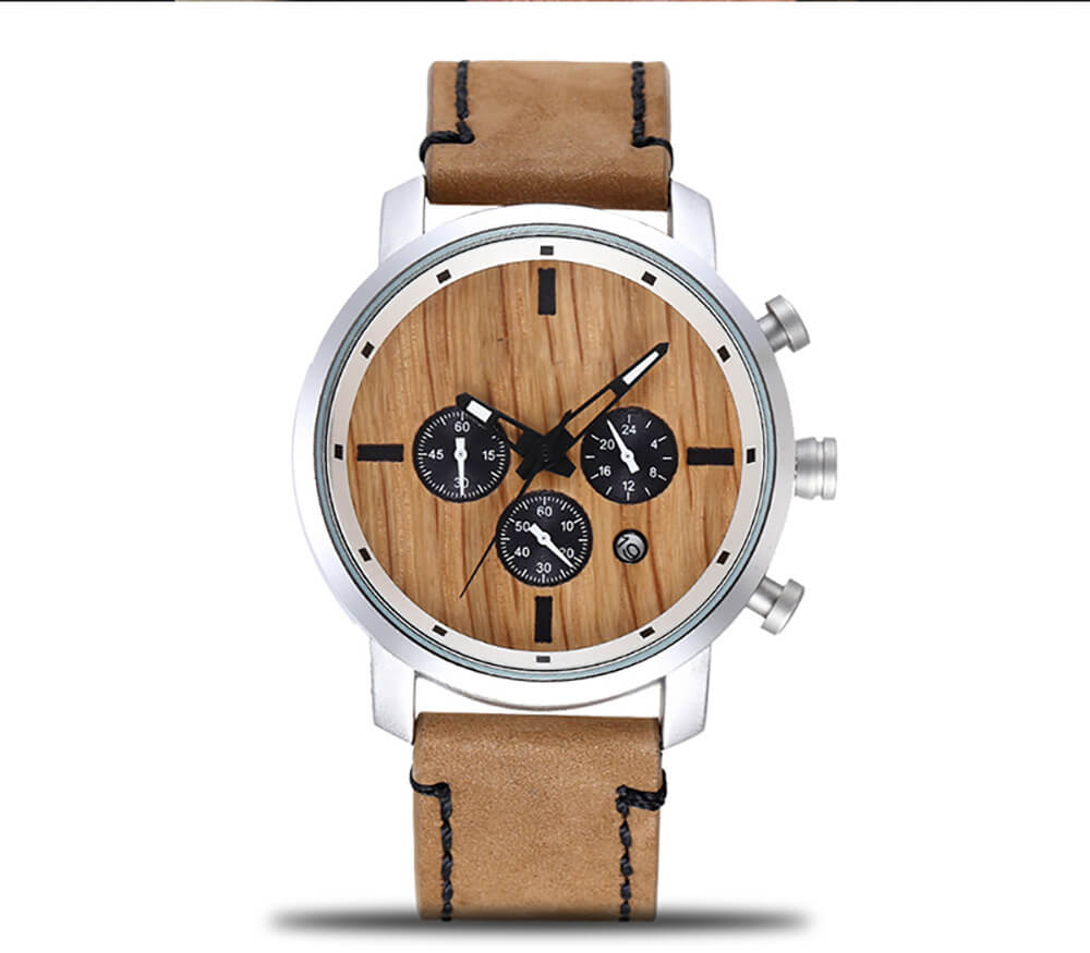 Men Watch Alloy Leather Wood - WoodCraft4You