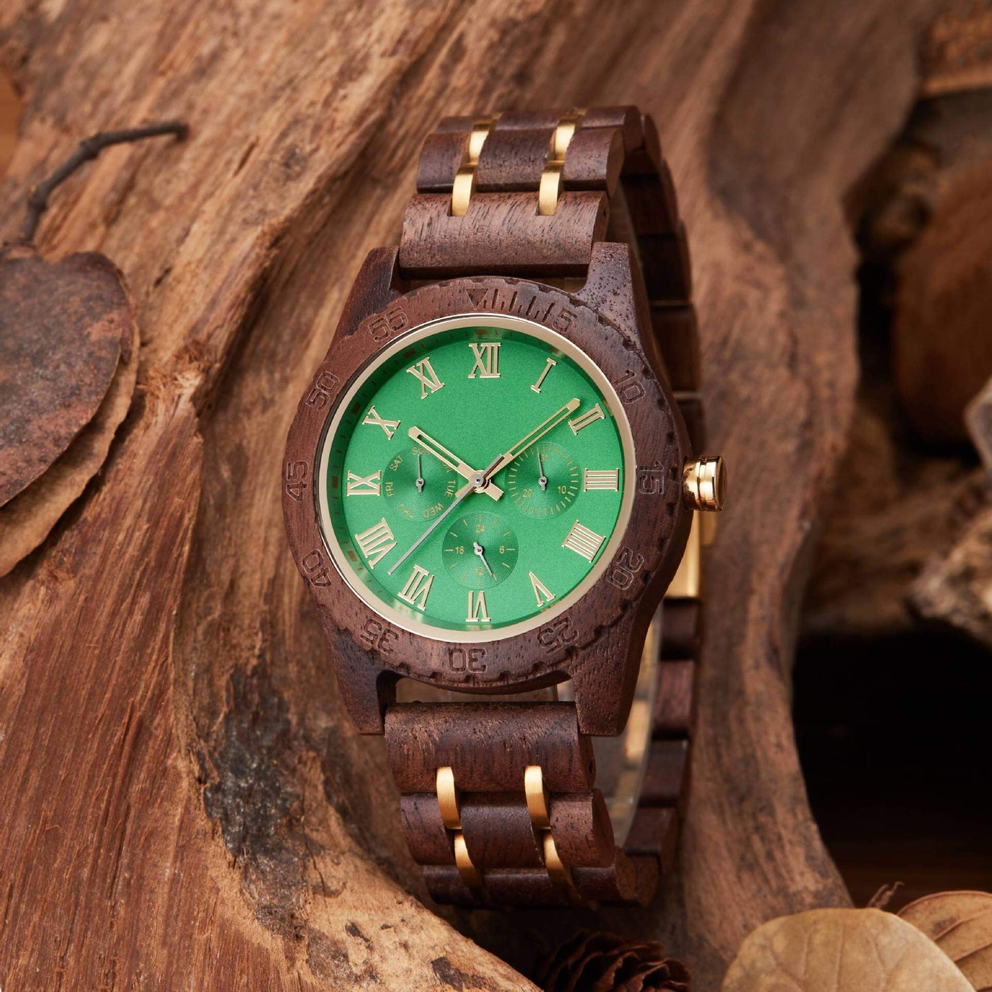 Men's Watch Walnut Gold - WoodCraft4You