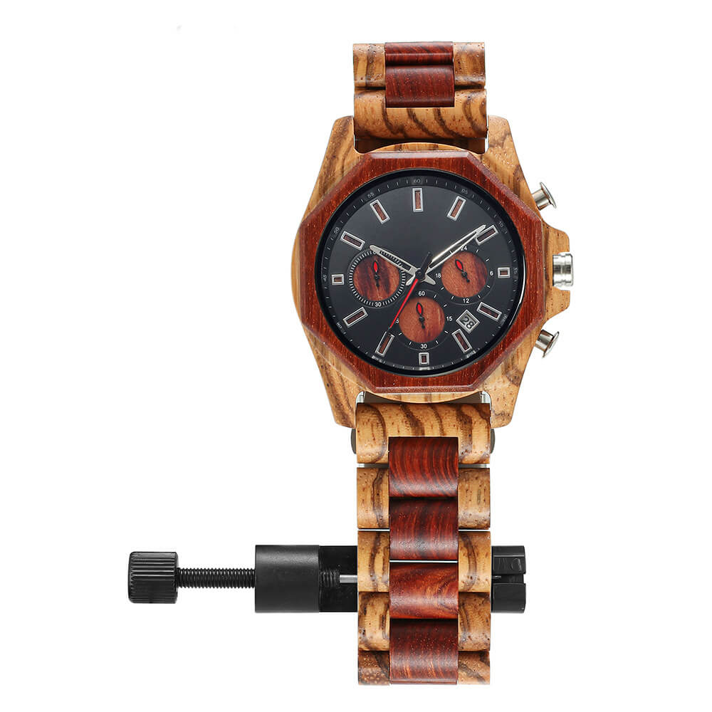 Red Zebra Sandalwood Watch - WoodCraft4You