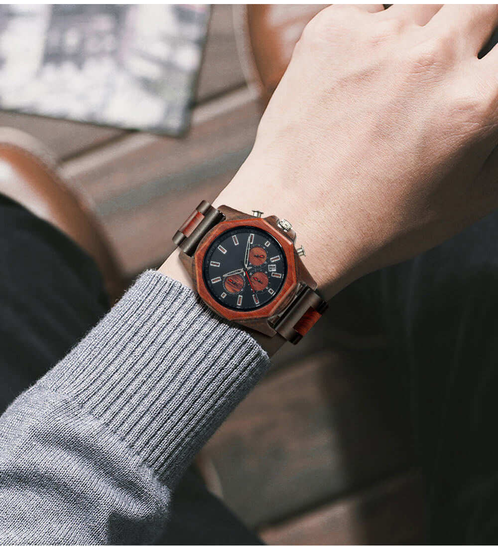 Red Zebra Sandalwood Watch - WoodCraft4You