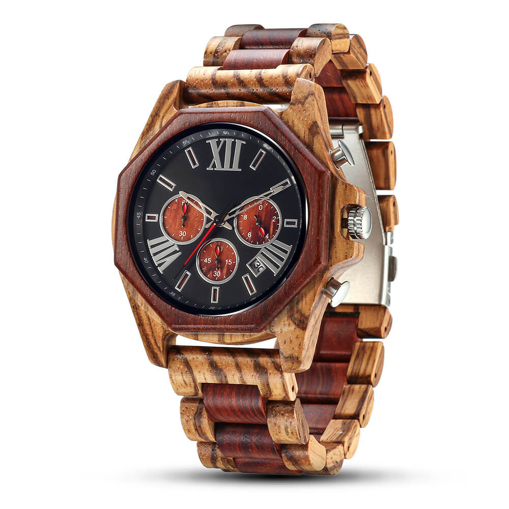 Red Zebra Sandalwood Watch - WoodCraft4You