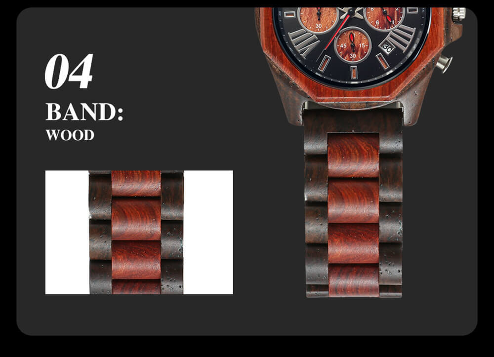 Red Zebra Sandalwood Watch - WoodCraft4You