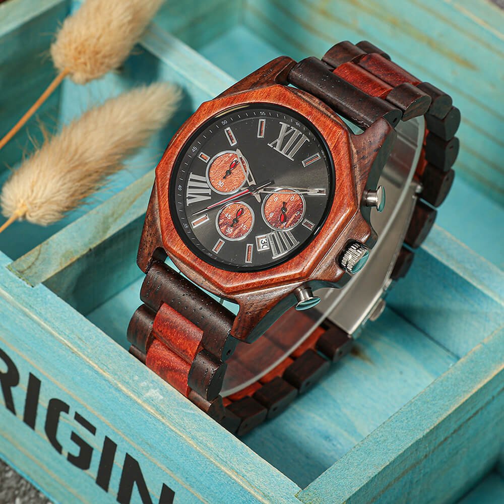 Red Zebra Sandalwood Watch - WoodCraft4You