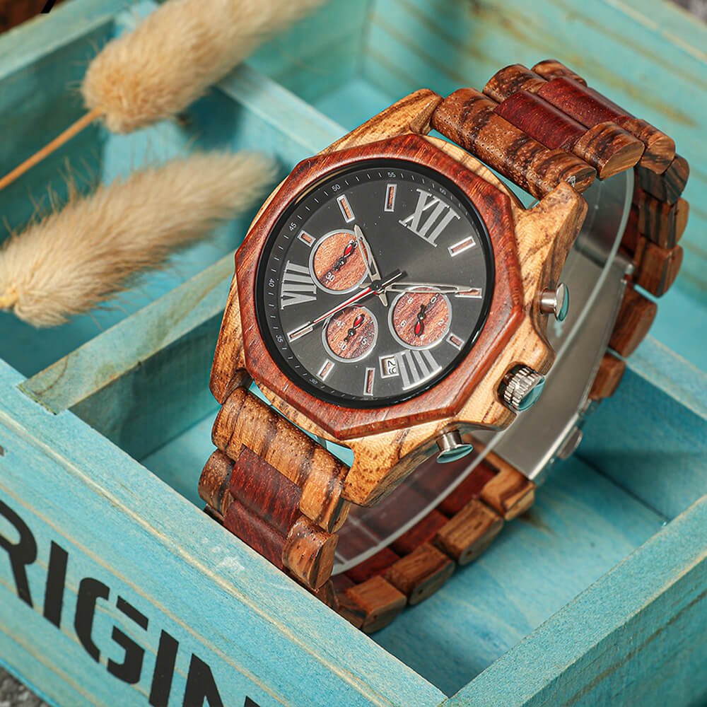 Red Zebra Sandalwood Watch - WoodCraft4You