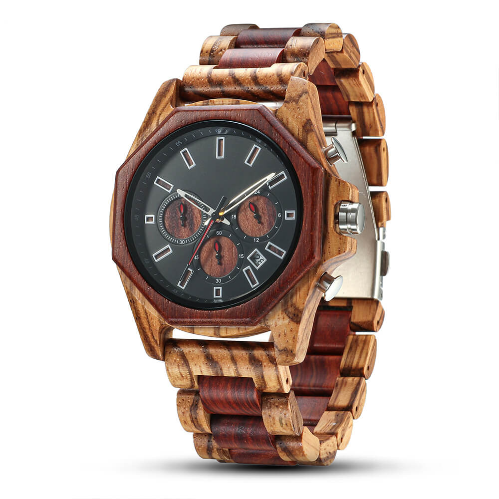 Red Zebra Sandalwood Watch - WoodCraft4You