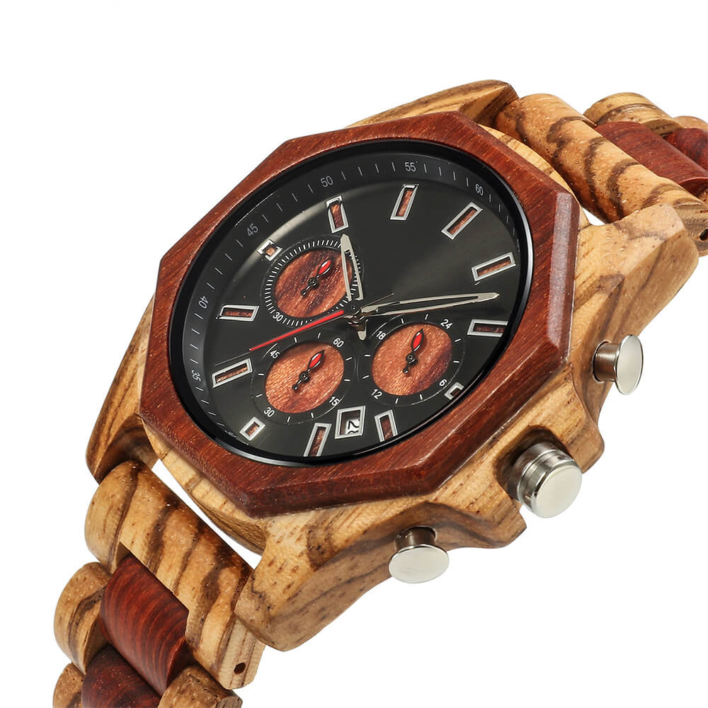 Style Red Zebra Sandalwood Watch - WoodCraft4You