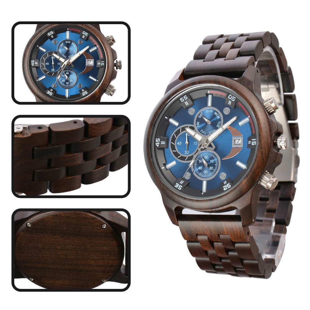 Triple Dial Wood Watch - WoodCraft4You