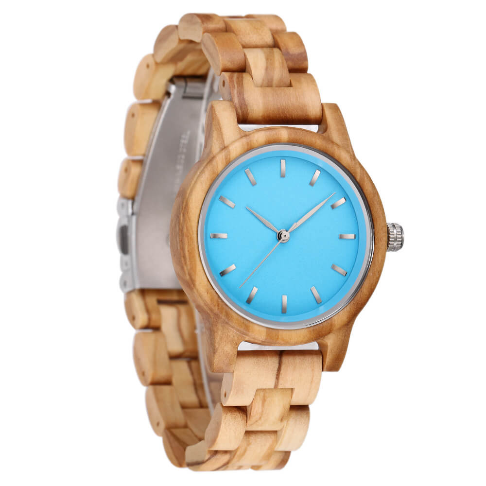 Women Wood Watch Blue - WoodCraft4You