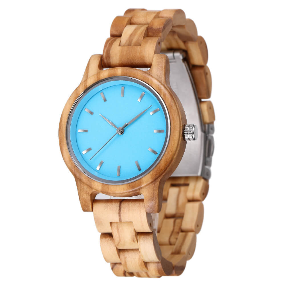 Women Wood Watch Blue - WoodCraft4You