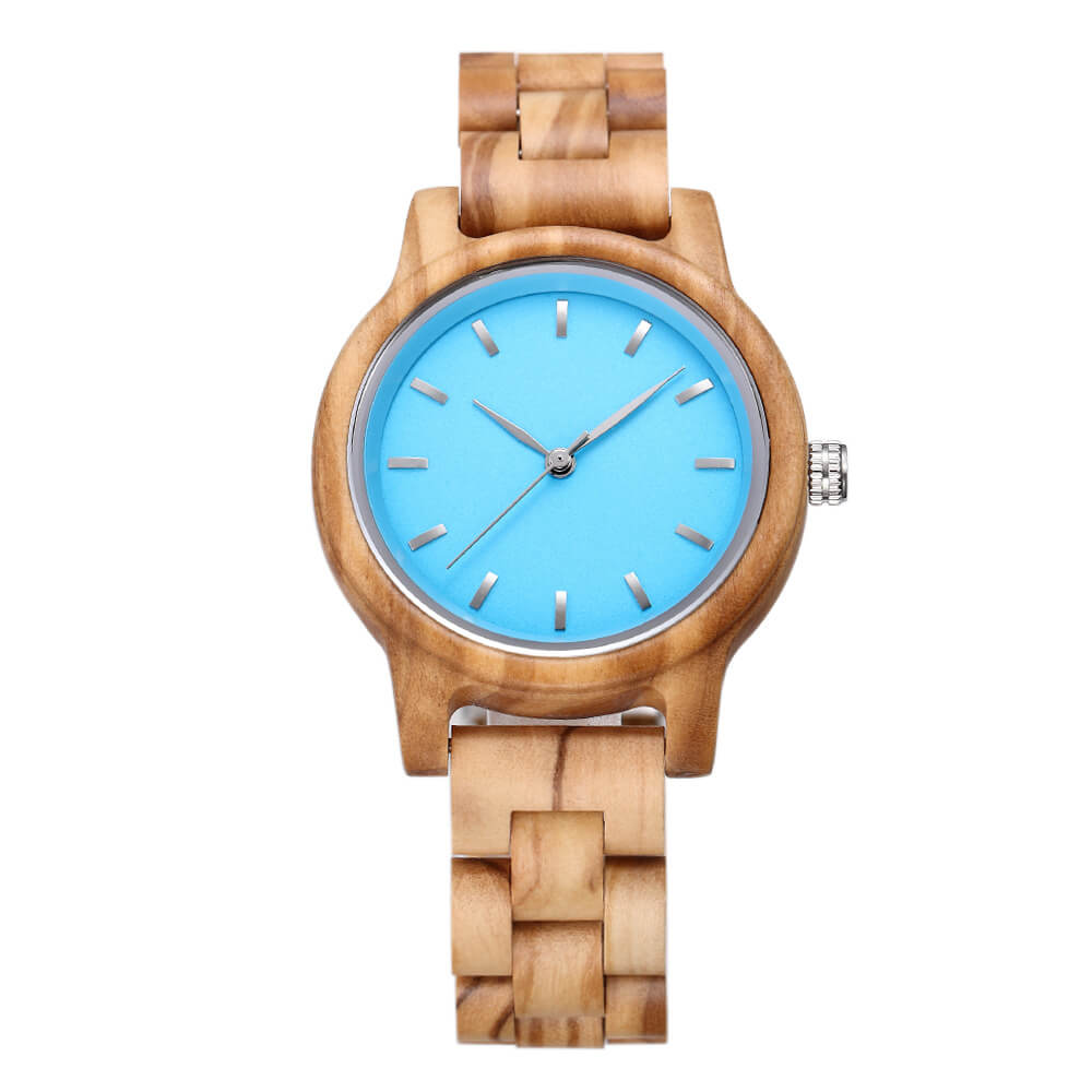 Women Wood Watch Blue - WoodCraft4You