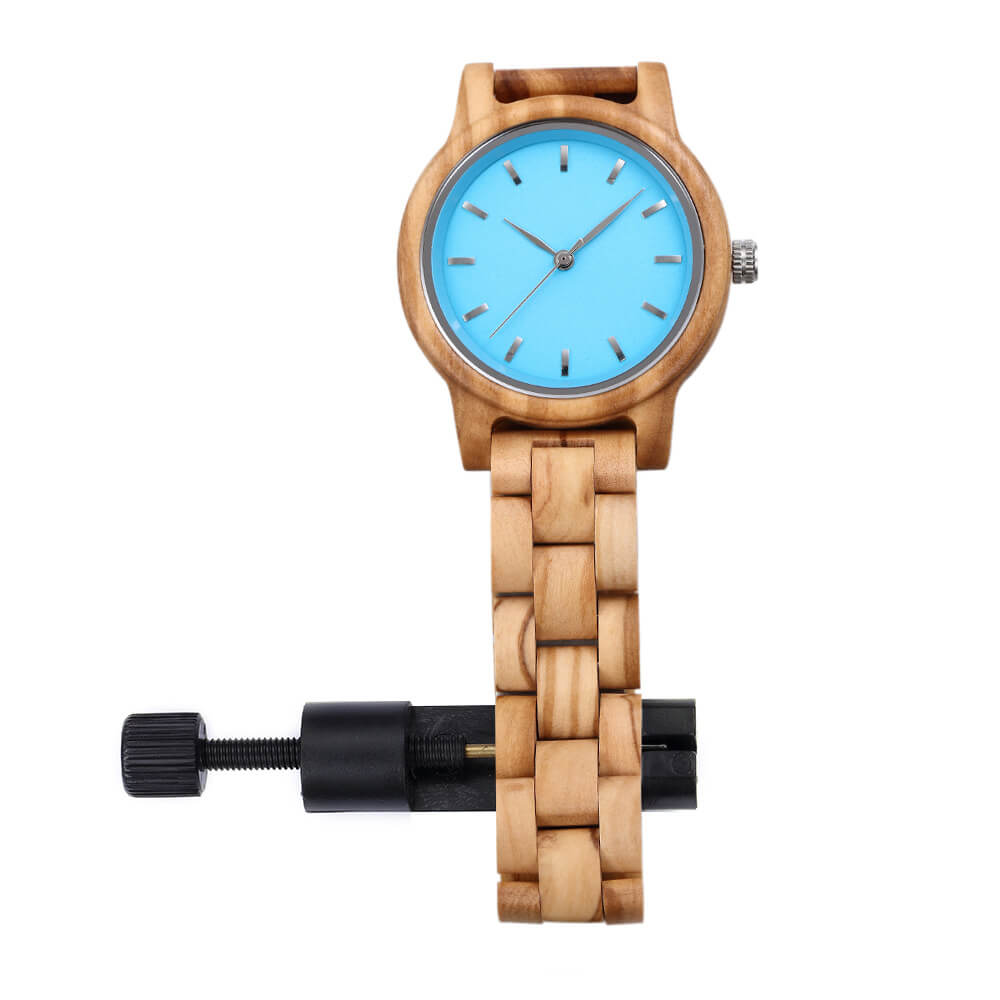 Women Wood Watch Blue - WoodCraft4You