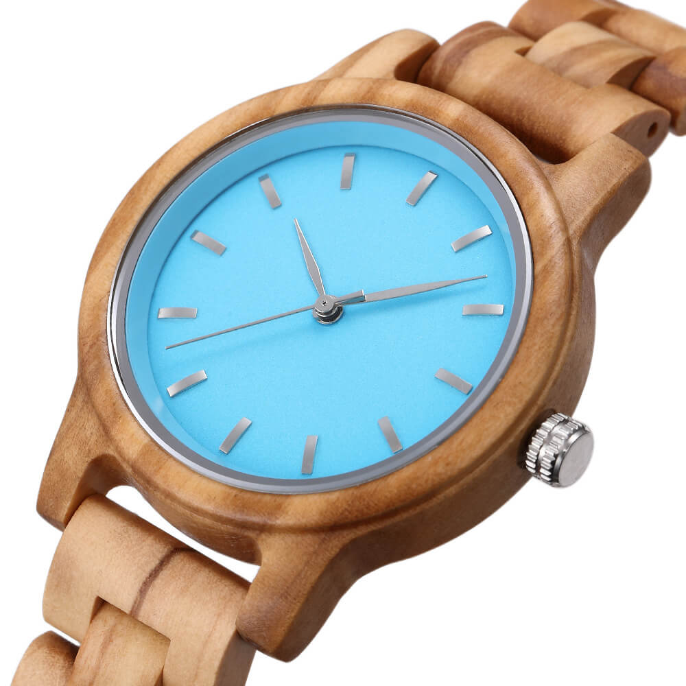 Women Wood Watch Blue - WoodCraft4You