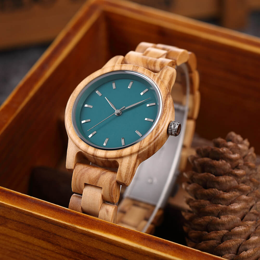 Women Wood Watch Green - WoodCraft4You