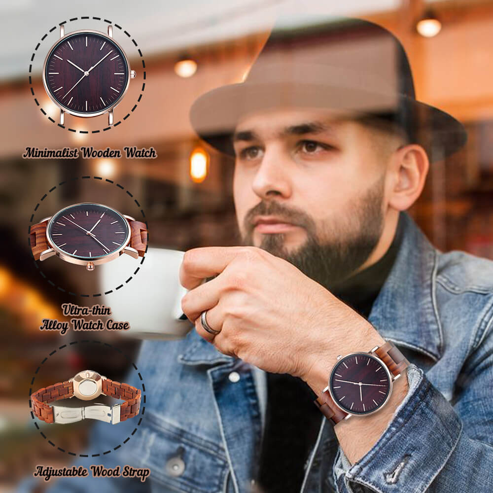 Wood Men Watch Ultra - thin - WoodCraft4You