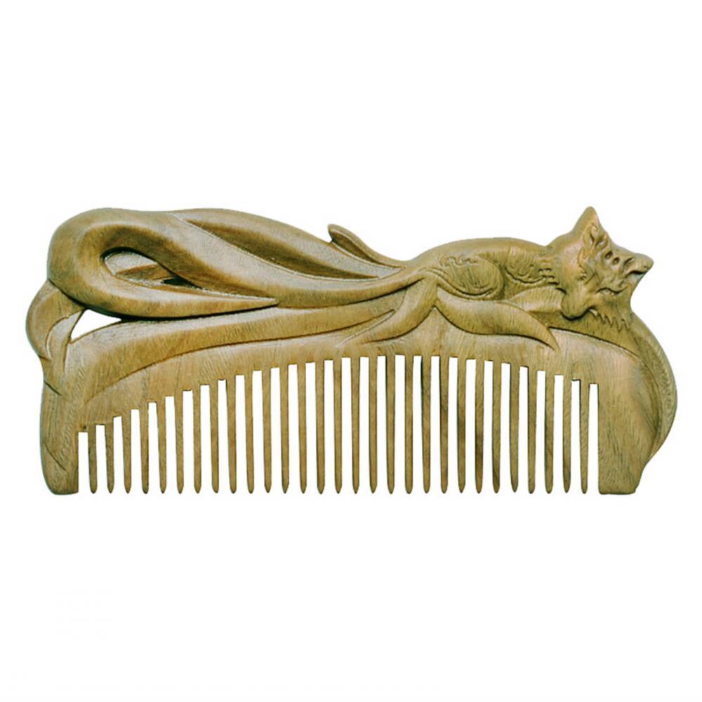 Wooden Beard Comb Fox Engraved - WoodCraft4You