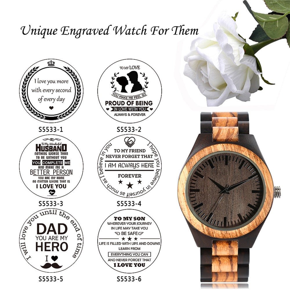 Wooden Watches for Men Engraved - WoodCraft4You